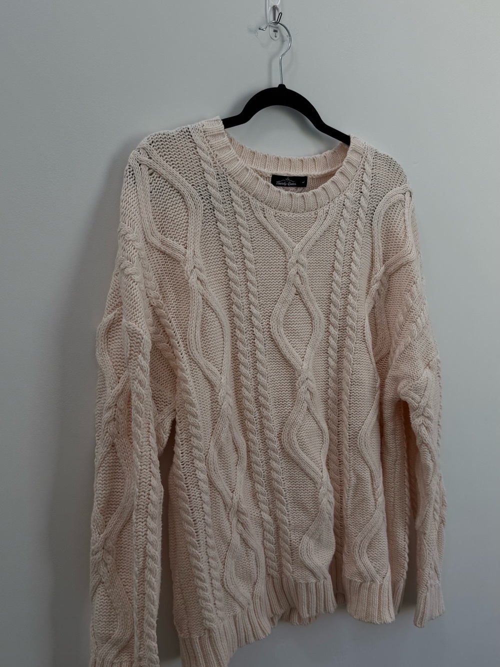 Cable Stitch Crewneck Sweater - Cream
